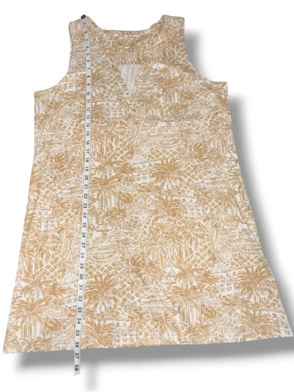 LILLY PULITZER Dev Dress Sand Bar Palm Beach Paradise - XL Beige/White - Picture 7 of 7